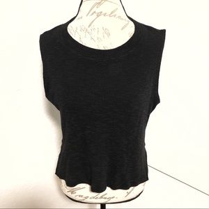LNA Textured Crew Neck High Low Hem Tank